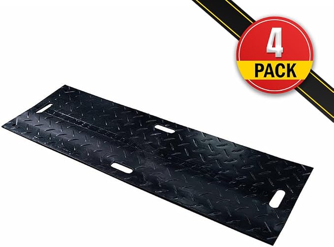 4 Pk 2' x 6' - 1/2" Thick Heavy Duty Ground Protection Mats - Easily Supports - Image 2