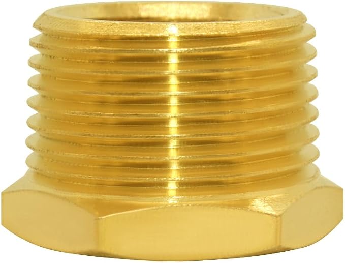 Joywayus 2Pcs Brass Reducing Hex Bushing 1" NPT Male to 3/4" NPT Female | Cast - Image 3