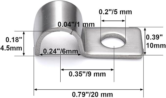 One-Hole Mini Unilateral Pipe Clamps, Conduit Fitting Clips Saddle Clamps - Image 3