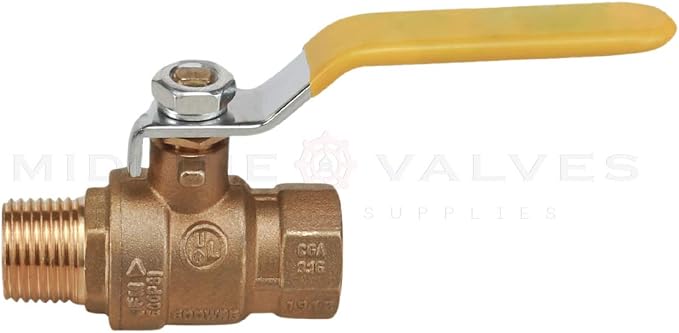 Midline Valve 822MF234-10 Premium Brass Full Port Ball Valve 1/2 in. FIP x MIP - Image 7