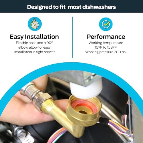 Eastman 12 Ft. Dishwasher Installation Kit, Braided Stainless Steel Supply Line - Image 4