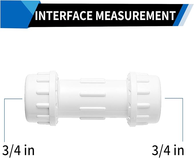 DONWARE 3-Pack 3/4-inch PVC Compression Coupling Cople de Compresión PVC | Pipe - Image 3