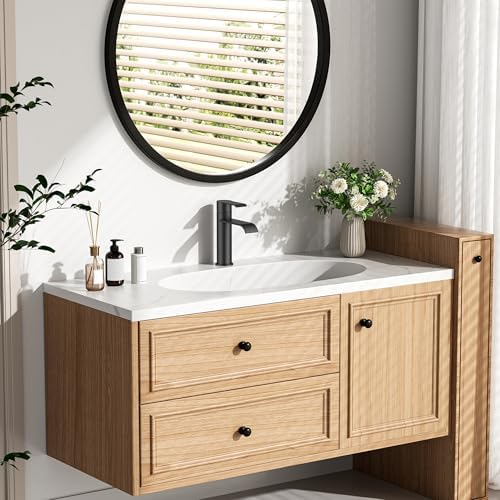FORIOUS Waterfall Bathroom Faucet Single Hole Matte Black 2 Pack - Image 5