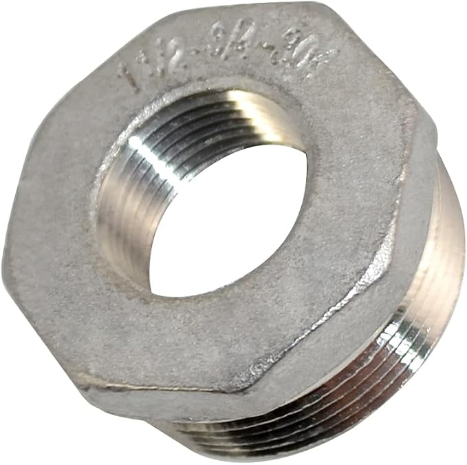 1-1/2" Male NPT to 3/4" Female NPT Female Reducing/Reducer Bushing Pipe Fitting by Megairon