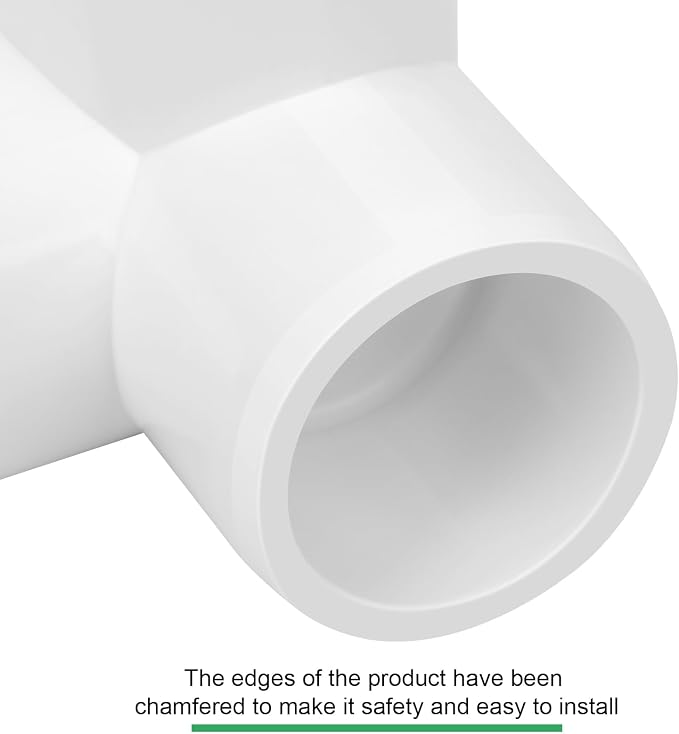 12Pack 1/2IN 4-Way Elbow PVC Pipe Fittings Furniture Grade SCH40 4 Way Side - Image 5