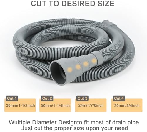 3.3ft Universal Washing Machine Drain Hose Extension Kit, 7-Piece Set - Image 3