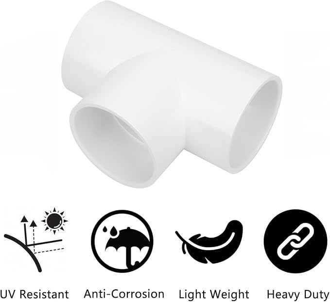 3 Way 3" PVC Tee Pipe Fittings Adapter Furniture Grade SCH40 3 Inch PVC Elbow - Image 4