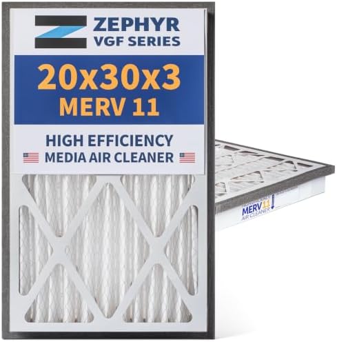 Zephyr 20x30x3 VGF Merv 11 Pleated 3" Air Cleaner Filters. Box of 2 by Unknown