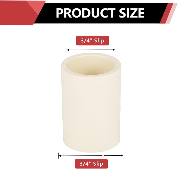 EFIELD 3/4-Inch CPVC Pipe Fittings, Slip x Slip Coupling, - Image 2