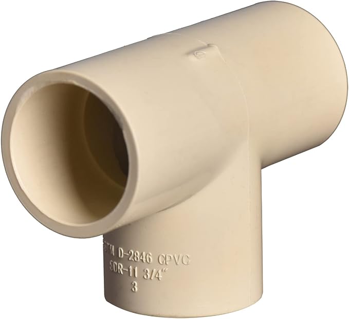 1/2" 10pcs CPVC TEE Pipe Fittings Coupling Adapter Beige | Slip to Slip to Slip - Image 4