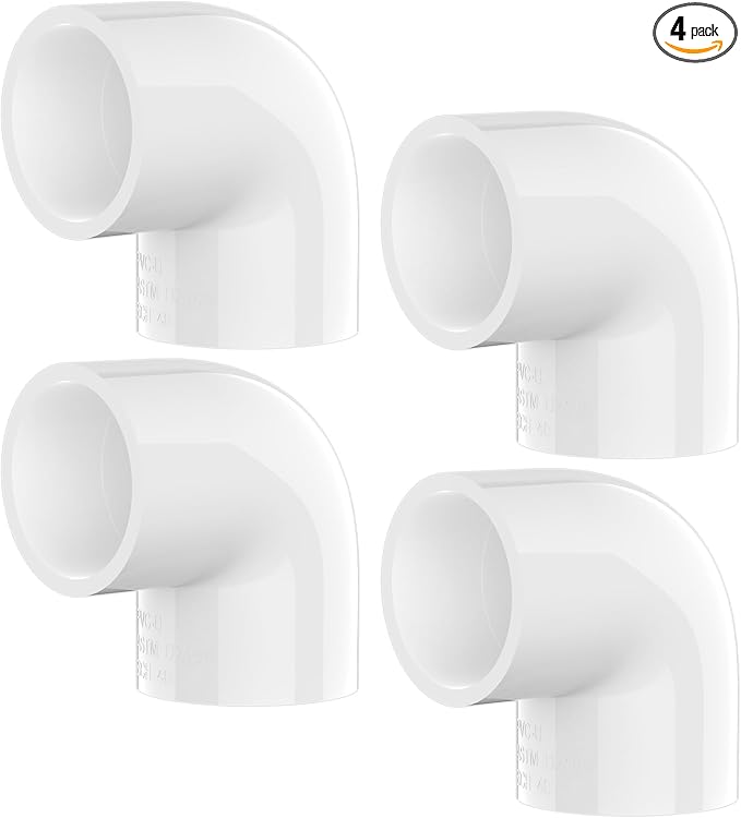 4-Pack 1-1/4 Inch PVC Fittings 90 Degree Elbow, Furniture Build Grade SCH40 by Unknown