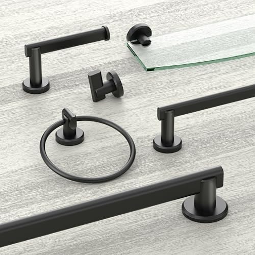 Gatco 5453MX Locke Single Post Toilet Paper Holder, Matte Black - Image 2