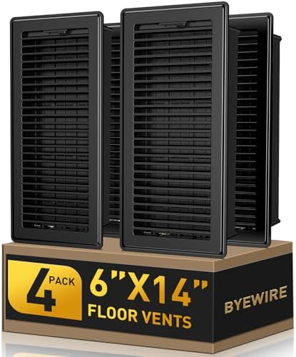 Floor Register Fits 6x14 or 14x6 Duct Opening, Heavy Duty Steel Floor Vents by BYEWIRE