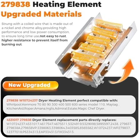279838 W10724237 Dryer Heating Element Kit - Image 3