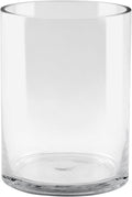 6" Wide 8" High Large Hand Blown Sturdy Clear Cylinder Glass Vase, Centerpiece by Unknown