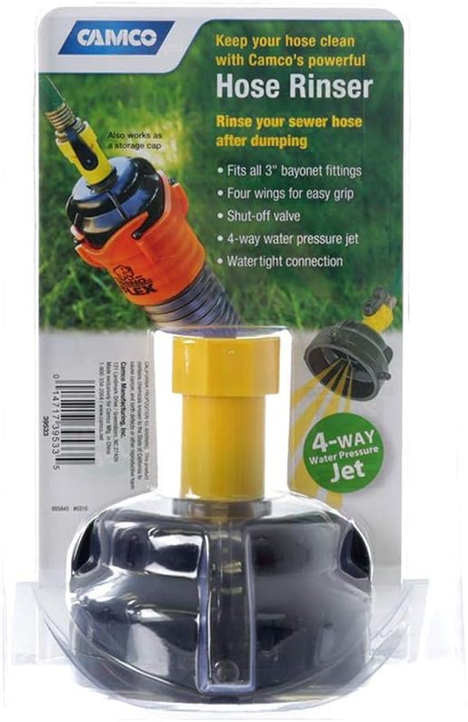 Camco RV Sewer Hose Rinse Cap | Features a Convenient Shut-Off Valve - Image 4