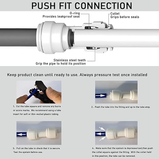 Malida 3/8"Tube OD to 3/8" Tube OD push fit straight quick connect - Image 4