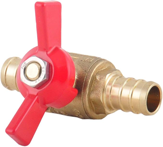1/2" PEX Brass Ball Valve, LF Brass PEX Shut off Ball Valve - Image 6