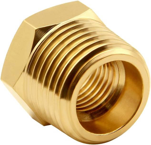 Uenede Brass 3/4" NPT Male to 3/8" NPT Female Reducer Bushing - Image 3