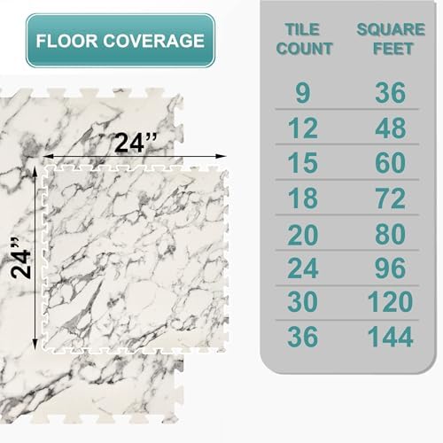 Sorbus Wood Grain Floor Tiles Foam Mat EVA Interlocking Mats Tile 3/8-Inch - Image 2