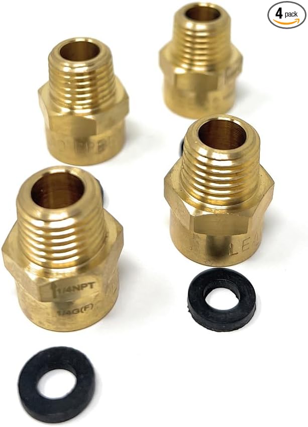 Cascada 1/4" G Thread Female to NPT Male Lead-Free Adapter | Brass Pipe Fitting by CascadaShowers