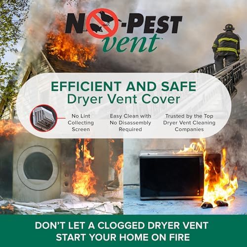 no-pest vent, Dual Door Dryer Vent Cover Outdoor 4 inch, Made in USA w Highest - Image 3