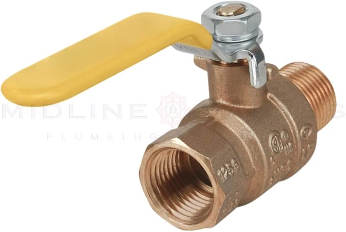 Midline Valve 822MF256 Premium Brass Full Port Ball Valve 3/4 in. FIP x MIP - Image 2