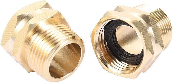Brass Garden Hose Adapter, 3/4” GHT Female x 3/4” NPT Male Connector, GHT to - Image 2