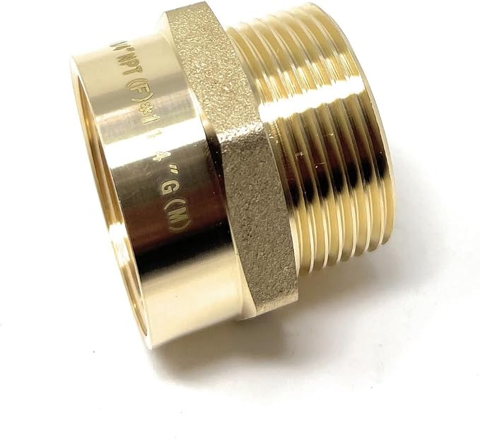 Cascada Lead-Free Brass Adapter, G Thread British BSPP Male to NPT Female |) - Image 6