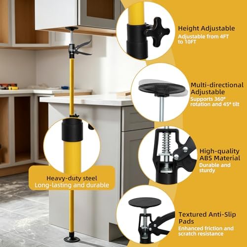 4 Pack 10FT Dust Barrier Poles, Spring Retractable Zipper Wall Poles - Image 3