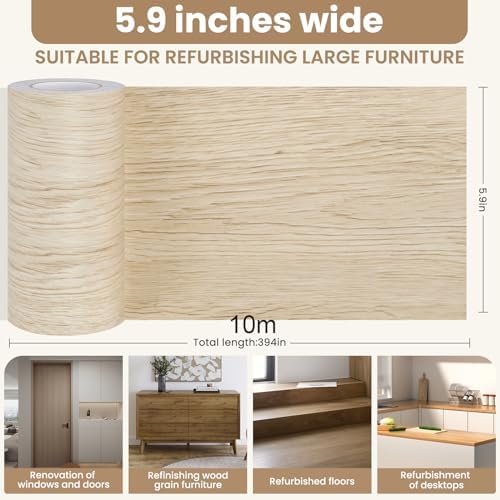 Wood Grain Repair Tape, 5.9 inch X 32ft Self Adhesive Wood Colored Tape - Image 2