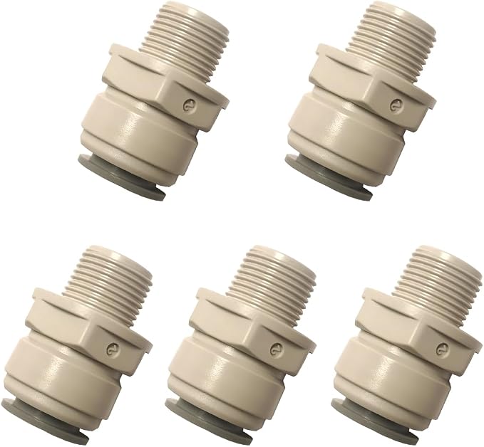 Acetal Copolymer Male 3/8" to 1/2" OD Tube Fitting, male adapter push to connect by YZMSZ
