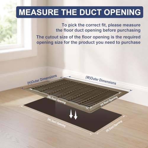 14x8 Floor Return Air Grille Fit 8x14 14x8" Duct Opening, Floor Register - Image 2