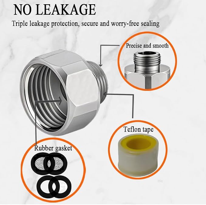 1/2" to 3/8" water hose adapter Brass Filter gasket | 1/2 fip to 3/8 - Image 3