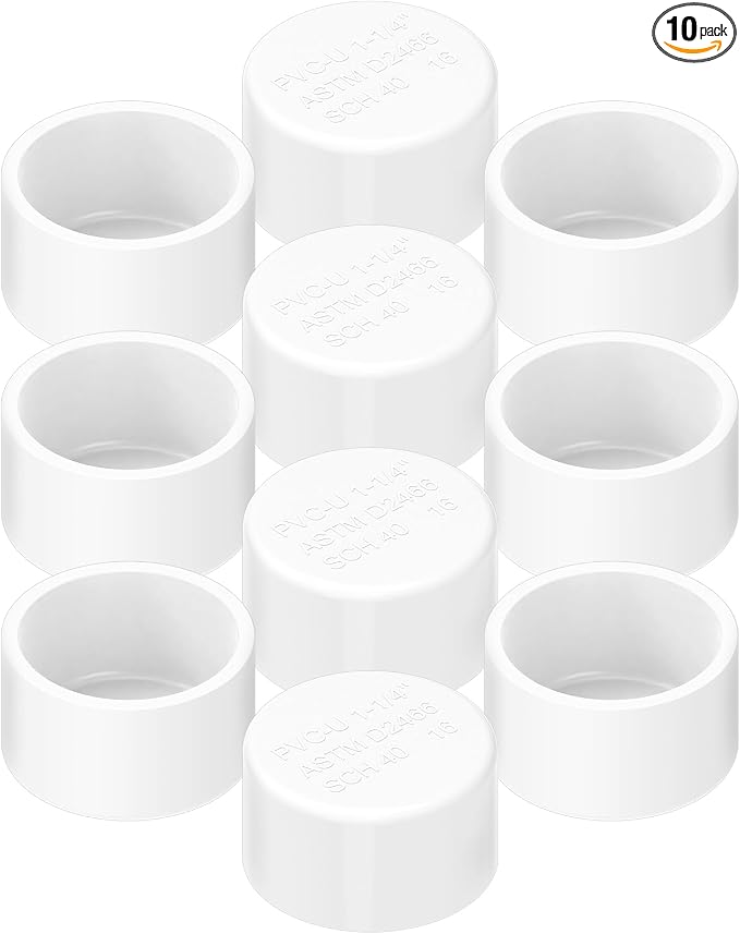 1-1/4 Inch PVC Cap, Fits Standard SCH40 1-1/4" PVC Pipe Fittings, Garden & by Unknown