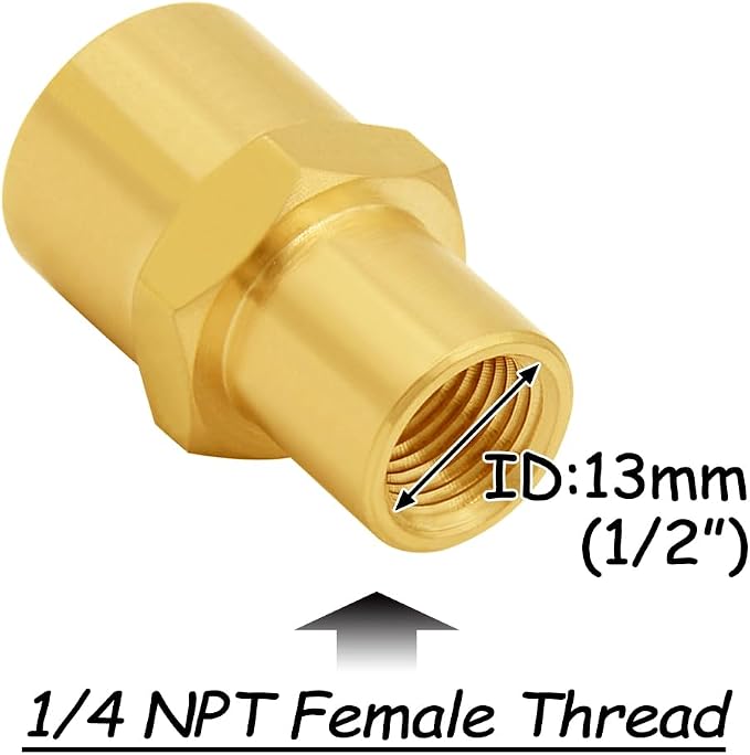 Uenede Brass 1/4" NPT Female to 3/8" NPT Female Reducer Adapter - Image 3
