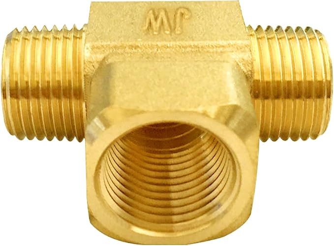 Joywayus Brass Pipe Fitting Barstock Street Tee T 3 way NPT 3/8" Male × 3/8" - Image 4