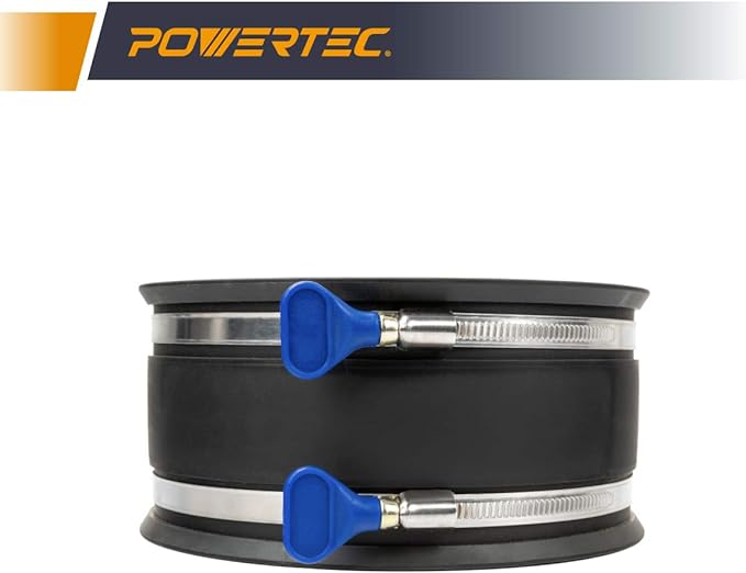POWERTEC 6 Inch Dust Control Flex Cuff w/Adjustable Key Hose Clamps, 4 PK - Image 3