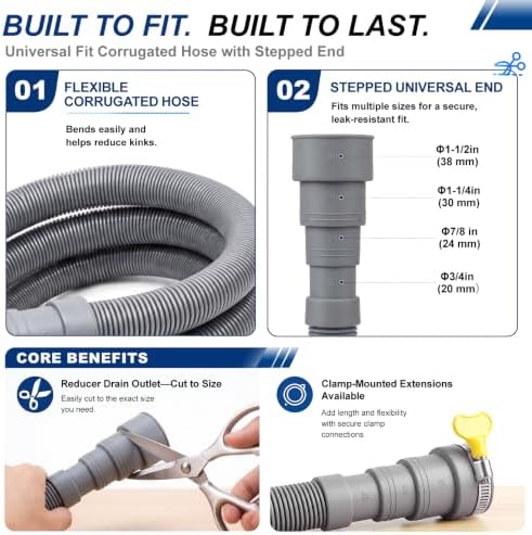 13 FT Washing Machine Drain Hose Extension Kit - Image 6