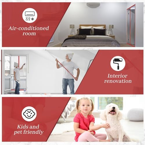 Amylove Zipper 60 x 102 Inch Dust Barrier Door Kit, 5 x 8.5 ft - Image 6