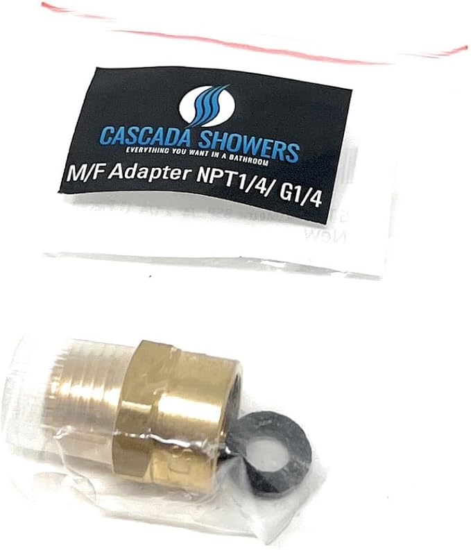 Cascada Lead-Free 1/4" G Thread Female to NPT Male Adapter | Brass Pipe Fitting - Image 6