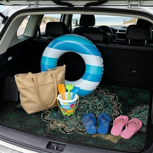 Green Boho Heavy Duty Trunk Mat 29"x39" - Image 2