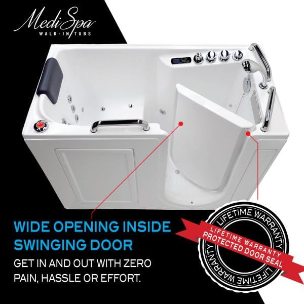 ANZZI Walk In Tub, 27 X 53 In, Right Drain, 12 Whirlpool & 18 Air Jets | - Image 6