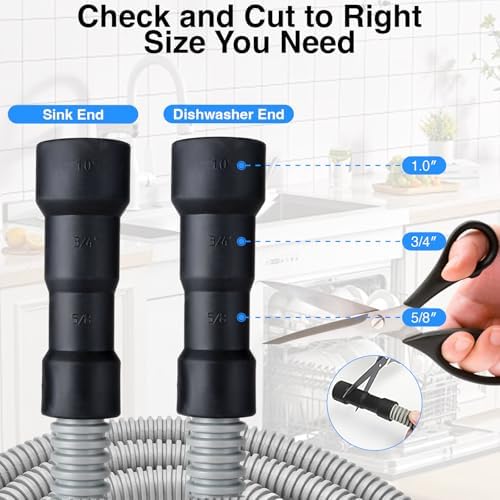 10Ft Universal Dishwasher Drain Hose, Corrugated Discharge Hose Flexible - Image 2
