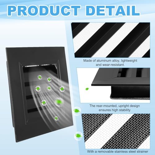 PATIKIL 8 x 16 Inch Gable Vent, 14 x 6 Inch Duct Opening Size - Image 4