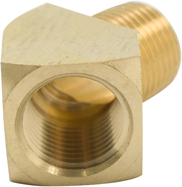 45 Degree Street Elbow 1/4" NPT Male x 1/4" NPT Female Brass Pipe Fitting - Image 2