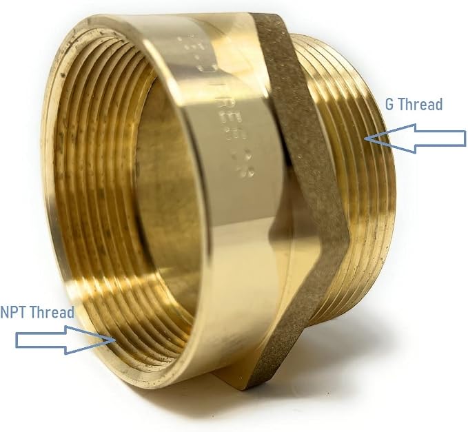 Cascada Lead-Free Brass Adapter, G Thread British BSPP Male to NPT Female) - Image 3