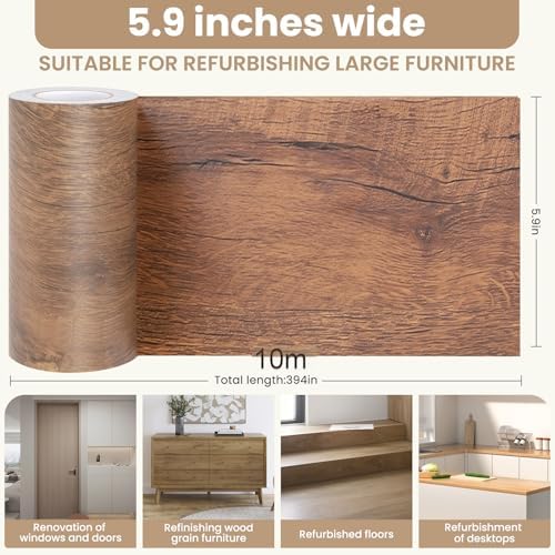 Wood Grain Repair Tape, 5.9 inch X 32ft Self Adhesive Wood Colored Tape - Image 3