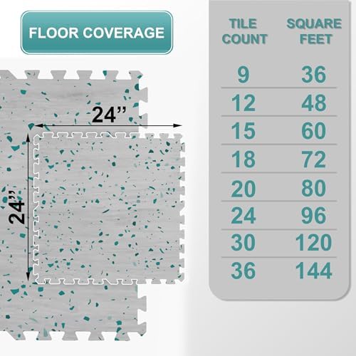 Sorbus Wood Grain Floor Tiles Foam Mat EVA Interlocking Mats Tile 3/8-Inch - Image 3