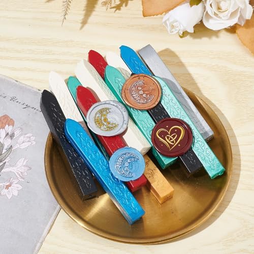 CRASPIRE Heart Wax Seal Stamp 1.18In/30mm Romantic Love Wedding Rings - Image 4